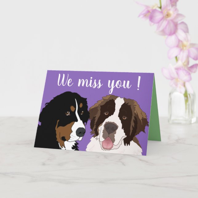 Customisable St Bernard and Bernese Mountain Dog C Card (Orchid)
