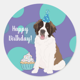 Customisable St Bernard Classic Round Sticker
