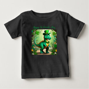 Customisable St Patrick’s Day Whimsical Dinosaur. Baby T-Shirt