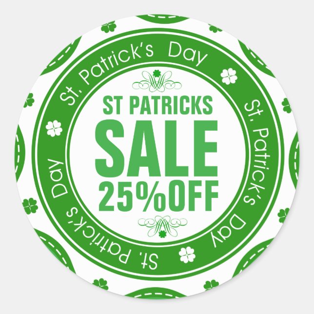 Customisable St Patrick's Sale Sticker (Front)