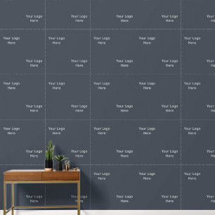 Customisable Staggered Logo Pattern on Bright Grey Wallpaper