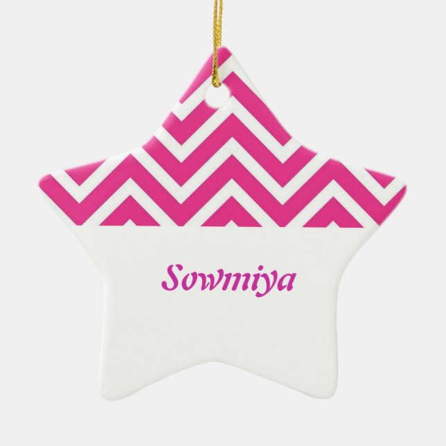 Customisable star shaped ceramic pendant tree decoration (Front)