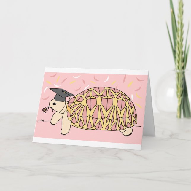 Customisable Star Tortoise Graduation Card 1 (Front)