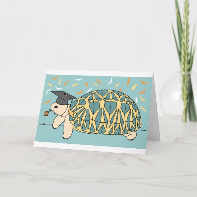Customisable Star Tortoise Graduation Card 2 (Front)
