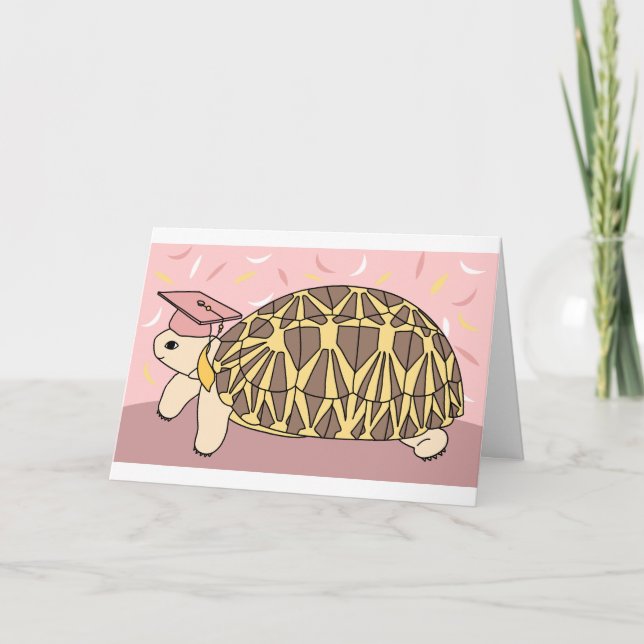 Customisable Star Tortoise Graduation Card 3 (Front)