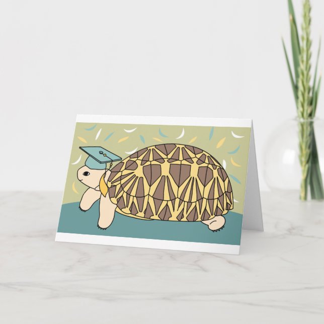 Customisable Star Tortoise Graduation Card 4 (Front)