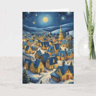 Customisable Starry Night Christmas Art Card