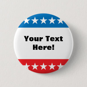 Customisable Stars and Stripes Design 6 Cm Round Badge