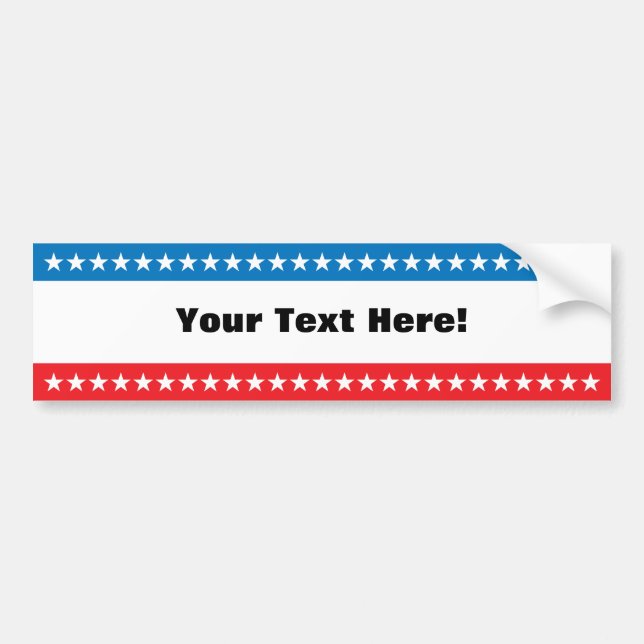 Customisable Stars and Stripes Design Bumper Sticker (Front)
