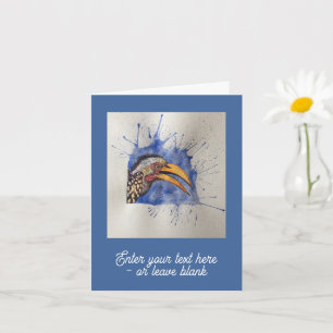 Customisable Startled Hornbill Greetings Card
