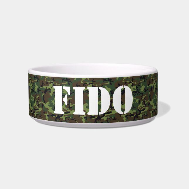 Customisable Stencil Name on Camouflage Pattern Bowl (Front)