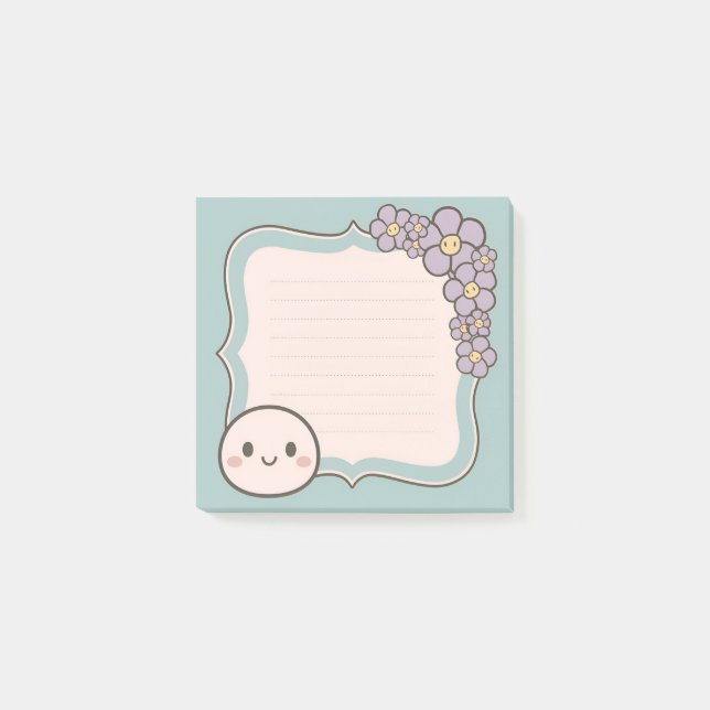 Customisable Sticky Note Template with Floral  (Front)