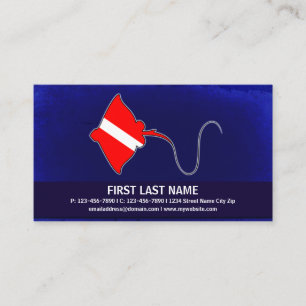 Customisable stingray dive flag business cards