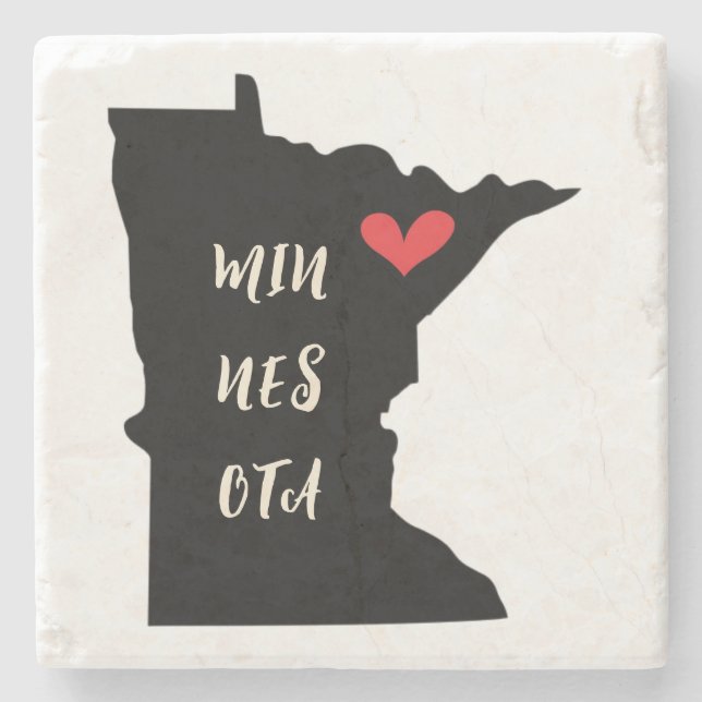 Customisable Stone Coaster Minnesota (Front)
