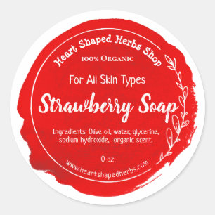 Customisable Strawberry Soap Label Handmade
