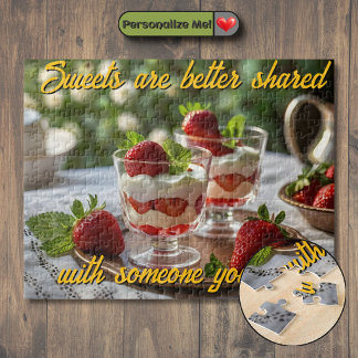 Customisable Strawberry Sweets Motivational Jigsaw Puzzle