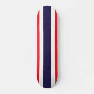 Customisable Striped Red, White, and Blue Skateboard