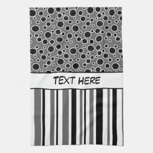 Customisable Stripes and Polka Dots Tea Towel