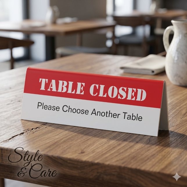 Customisable Stylish Table Closed Sign Tent (Customizable Stylish Table Closed Sign Tent)