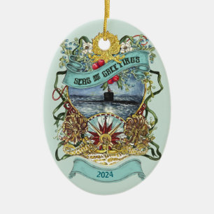 Customisable Submarine Christmas Ornament