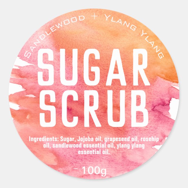 Customisable Sugar Scrub Label (Front)