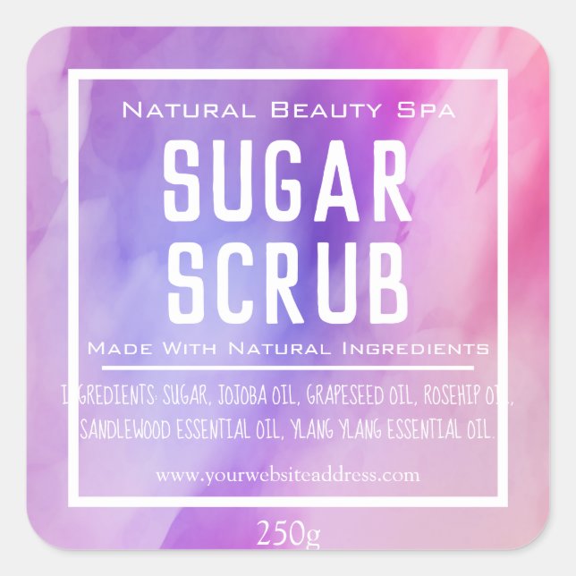 Customisable Sugar Scrub Label (Front)