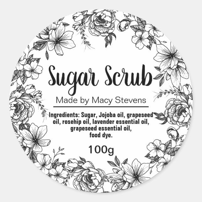 Customisable Sugar Scrub Label (Front)