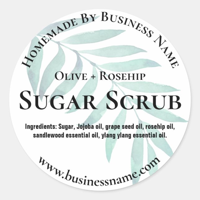 Customisable Sugar Scrub Label (Front)