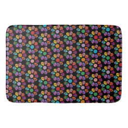 Customisable Sugar Skull Flowers Bath Mat