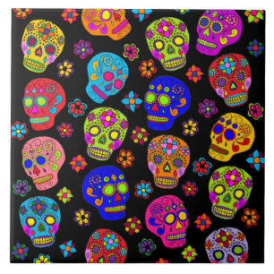 Customisable Sugar Skulls Tile