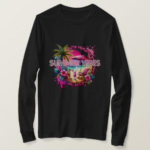 Customisable Summer Vibes, Pink Leopard Design T-Shirt