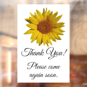 Customisable Sunflower Business Window Cling