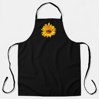 Customisable Sunflower Yellow Black Floral Flower Apron