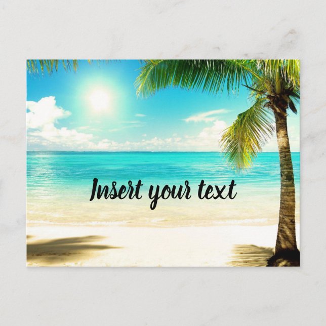 Customisable sunny beach scenery postcard (Front)
