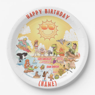 Customisable Sunny California Birthday Plate