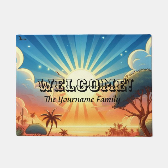 Customisable Sunrise Welcome Mat (Front)
