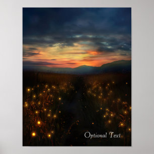 Customisable Sunset Fields Poster