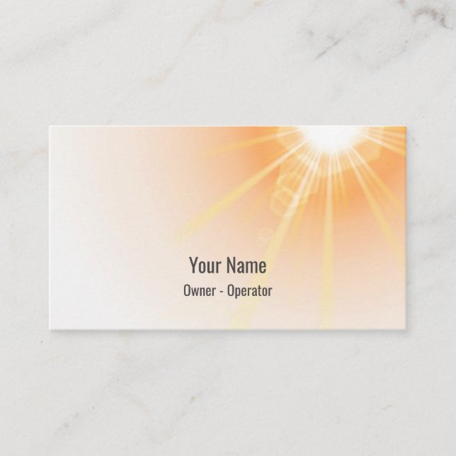 Customisable sunshine sunbeams business card (Front)