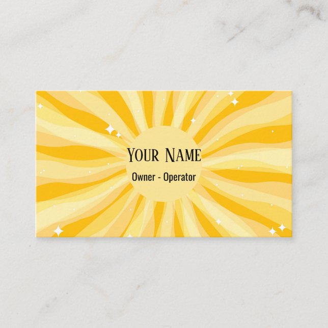 Customisable sunshine whimsical business card (Front)