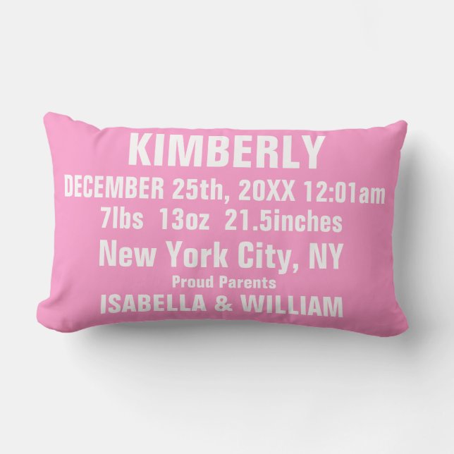 Customisable Super Cool Baby Girl Pillow (Pinky) (Front)