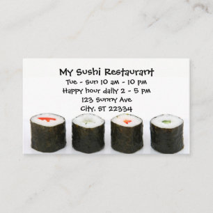Customisable Sushi Restaurant Business Card