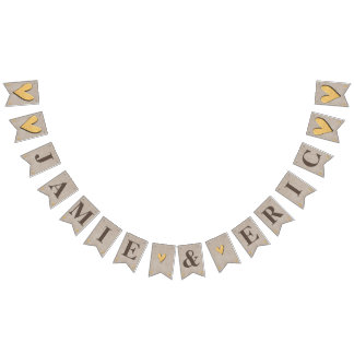 Customisable Swallowtail 16 flag Bunting with Hear