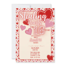 Customisable Sweet 16 Birthday Party Invitation 