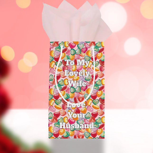Customisable Sweet Candy Heart Pattern Small Gift Bag (Creator Uploaded)