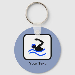 Customisable Swimmer Logo Key Ring