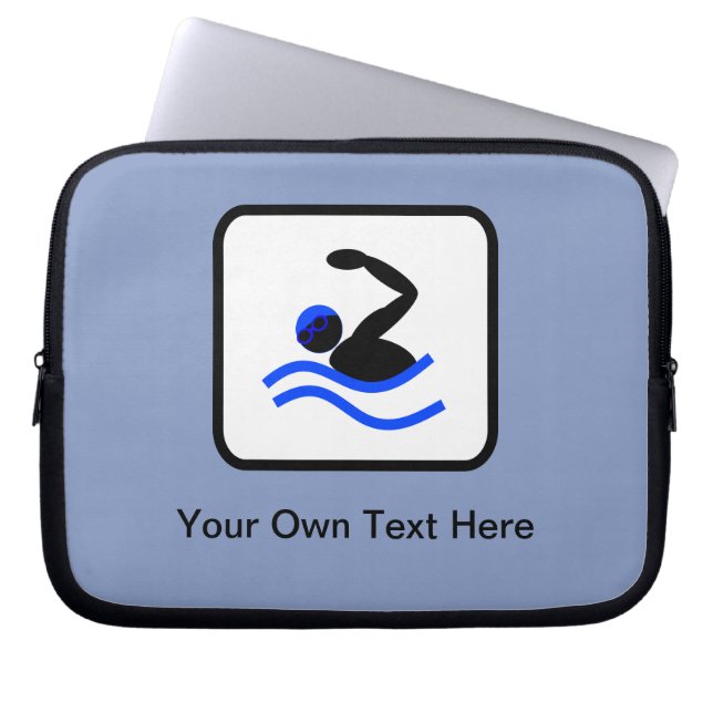 Customisable Swimmer Logo Laptop Sleeve (Front)