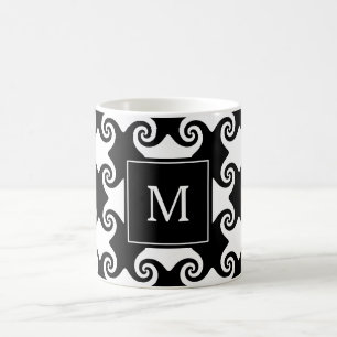Customisable Swirl Shapes Celtic like w/ Monogram Coffee Mug