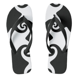 Customisable Swirl Shapes Tribal like Flip-flop Flip Flops