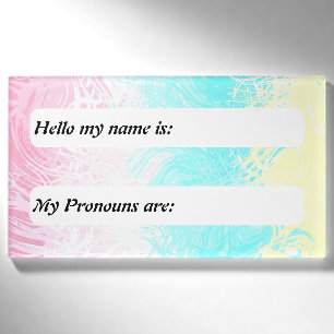 Customisable Swirly Trippy Genderflux Pride Flag Name Tag