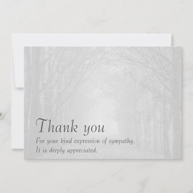 Customisable sympathy thank you card and envelope (Front)